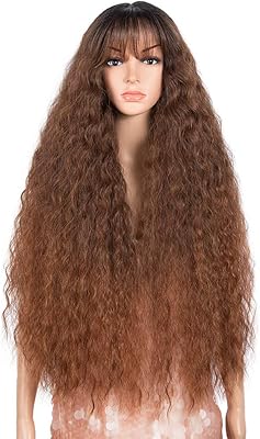 Perruques y part lace 32" avec partie centrale lace front wig synthétiques ombrées