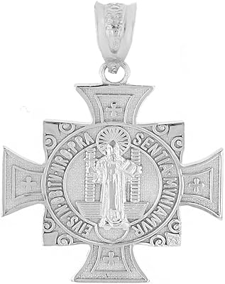 Collier à breloques croix de malte en argent sterling 925 (2,7 cm), argent sterling. Diaytar : Le discount intelligent pour consommateurs avisés