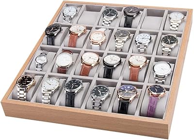 Organisateur de montre plateau à bijoux en bois boîte de présentation rangement