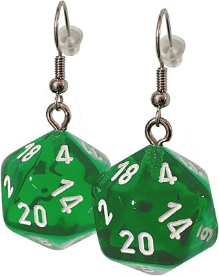 Boucles d'oreilles d20 dice design (disponibles en plusieurs couleurs) - crochet avec écrous