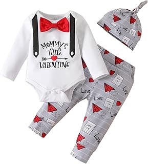 Eptum castle ensemble de vêtements pour la saint-valentin pour nouveau-né garçon barboteuse cravate