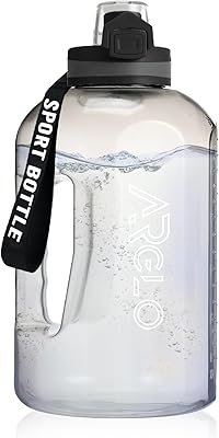 Bouteille d'eau arglo 22 l avec couvercle rabattable et poignée marqueur de temps