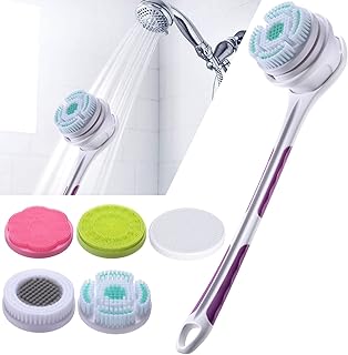 Brosse électrique pour le corps soulbay avec 5 accessoires : brosse arrière rechargeable