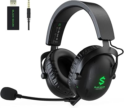 Casque de jeu sans fil black shark 2,4 ghz pour ordinateurs portables pc