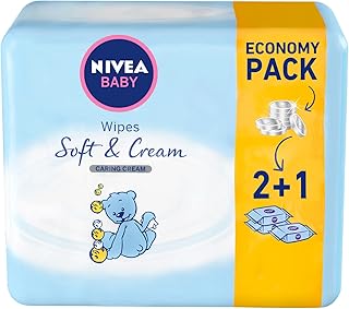 Lingettes humides pour bébé nivea soft & cream, lingettes humides crème de soin