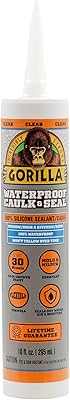 Mastic silicone 100 % transparent gorilla 8050002, 10 oz, 1 paquet