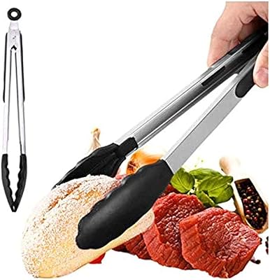 Pince de cuisine buffet ouverte de 12 pouces en acier inoxydable avec embouts