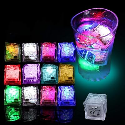 Glaçons lumineux, 12 glaçons led multicolores pour boissons avec lumières changeantes, glaçons lumineux réutilisables pour la décoration de fête de mariage. Plus de choix, moins de dépenses avec Diaytar