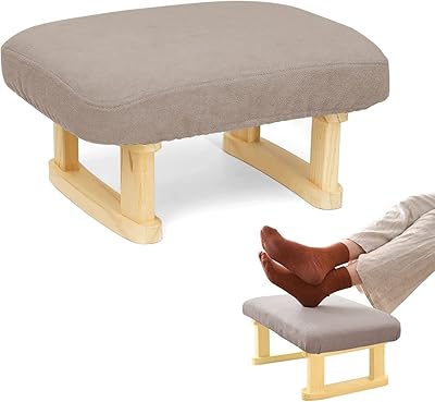 Repose-pieds en bois leodox, petit tabouret avec coussin antidérapant, repose-pieds rectangulaire doux