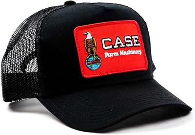 Chapeau de tracteur case, maille noire, logo eagle machines agricoles ce5bm, noir, taille unique. Diaytar : Quand qualité rime avec économie
