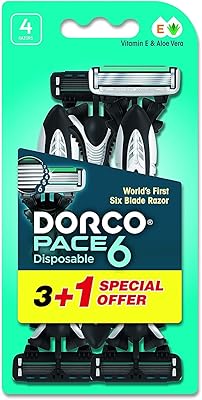 Lames de rasoir jetables dorco base 6 pour hommes, 4 pièces, 1 unité