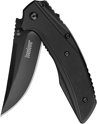 Couteau de poche kershaw outright black, lame en acier inoxydable 8cr13mov 3 pouces