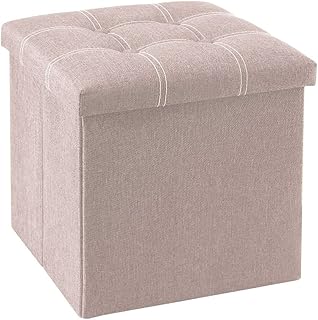 Cube ottoman de rangement de 38 cm, boîtes de rangement pliables et repose-pieds