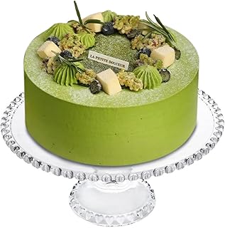 Support à gâteau rond en verre transparent de 12 pouces pour présentation