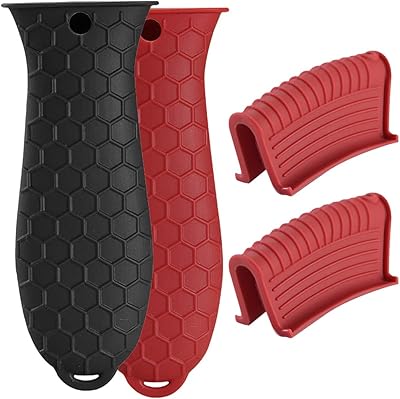 Revhk ensemble de supports de poignée chaude antidérapants en silicone, couvercles de poignée