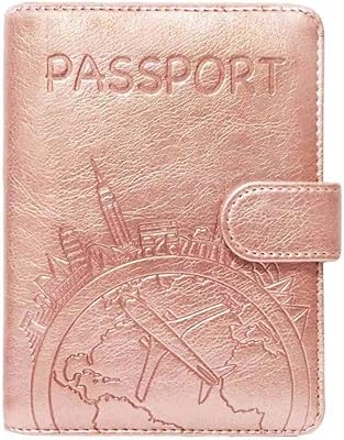 Étui porte-passeport en cuir, portefeuille de voyage avec blocage rfid et fermeture magnétique