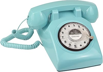Téléphone filaire rétro pinotech, téléphone fixe de style antique classique avec cadran rotatif