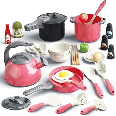 Um anna 32 pièces accessoires de jouets de cuisine pour enfants ensemble