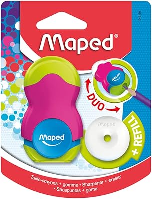 Taille-crayon et gomme maped à double usage (couleurs assorties), multicolore, 49120