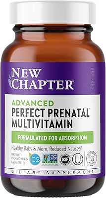 Vitamines prénatales parfaites avancées new chapter 192 ct ingrédients biologiques sans ogm
