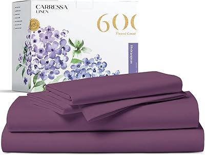 Carrissa linen parure de lit 100 % coton égyptien à fibres longues, 600