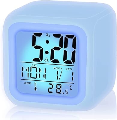 Réveil led pour les enfants de notre époque, horloge cubique numérique avec veilleuse