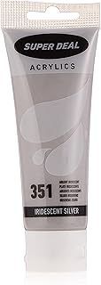Super deal tube de peinture acrylique de 75 ml, argent irisé, modèle n° d