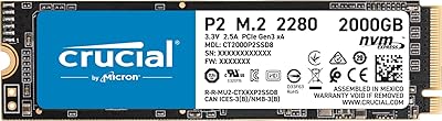 Ssd crucial p2, 2 to, 3d nand, ssd m2, vitesse de transfert jusqu'à