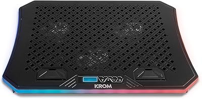 Kooler nxkromkooler ventilateur de refroidissement pour ordinateurs portables jusqu'à 19" 6 ventilateurs rvb