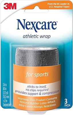 Bande athlétique 3m nexcare cr3bk, noir, 3 x 5 mètres