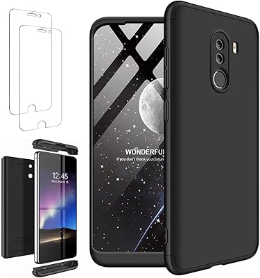 Tianfa housse de protection pour xiaomi poco f1 【2】protecteur d'écran trempé 3 en