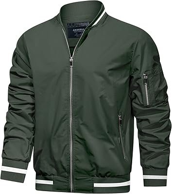 Inzerl flight bomber jacket pour hommes, veste décontractée légère, douce, coupe-vent, coupe ajustée. Des économies substantielles vous attendent sur Diaytar