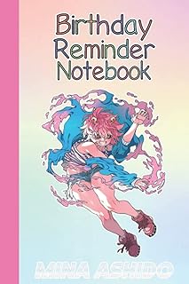 Livre de rappel d'anniversaire de mina ashido manga anime bnha mha pinky