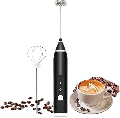 Mousseur à lait elkdon mousseur café électrique avec fouet usb rechargeable trois vitesses