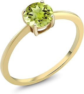 Bague de fiançailles solitaire en or jaune et vert 10 carats pour femme