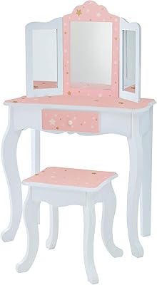 Teamson kids fantasy fields table giselle avec miroir et chaise twinkle star uk-td-11670q