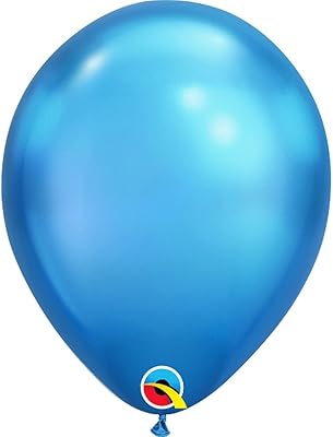 Ballons en latex chromé qualtex no frills 25 pièces, 11", bleu