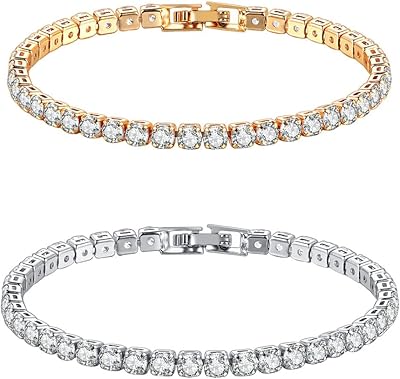 Oriti tennis bracelets pour femme plaqué or blanc aaa+ zircone cubique cz élégant