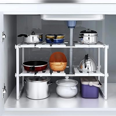 Étagère de cuisine familiale réglable à deux couches