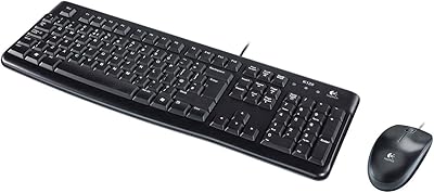 Clavier et souris filaires logitech mk120 pour windows, disposition internationale qwerty us