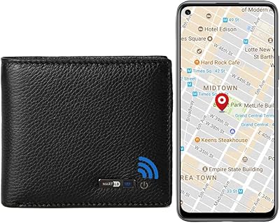 Localisateur de portefeuille bluetooth anti-perte pour hommes, mince, simple, traçable, en cuir frais, porte-cartes de crédit, avec boîte. Diaytar : Faites des achats intelligents en quelques clics