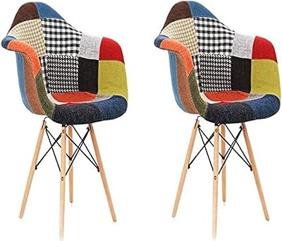 Awf al wadi furniture® chaises en tissu lot de 2 fauteuils multicolores chaises