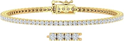 Bracelet tennis diamant 2 carats en or 10 carats (7")