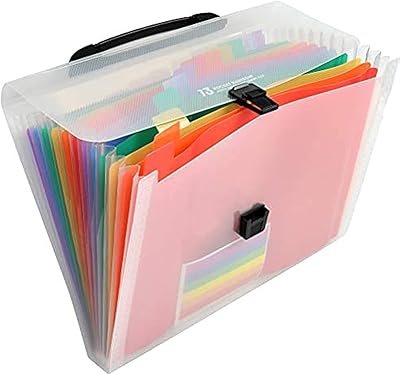 Dossier extensible de grande capacité, dossiers accordéon extensibles en plastique avec petites étiquettes