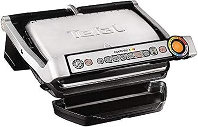 Tefal opti grill plus, 6 programmes de cuisson, argent, gc712d28