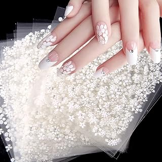 Autocollants 3d auto-adhésifs à paillettes de fleurs blanches, fleurs blanches joyeuses, fleurs traditionnelles