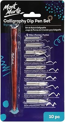 Coffret de stylos plume monte marte signature composé de 9 pointes, dont un manche