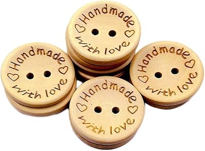 100 boutons en bois faits à la main avec amour, bouton de couture
