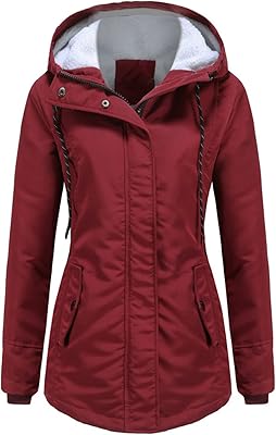 Manteau d'hiver chaud pour femme doublure polaire épaisse manteau à capuche