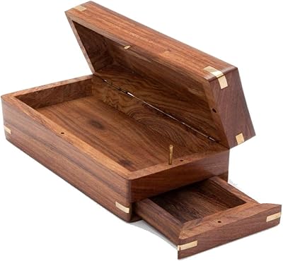 Boîte de puzzle sur support en bois avec compartiments cachés, cadeau unique, tirelire
